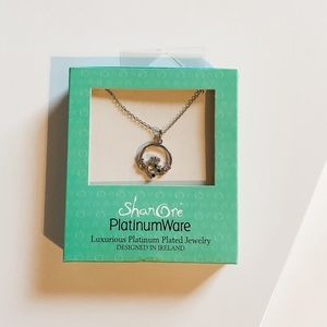 New Platinum Plated Claddagh Necklace